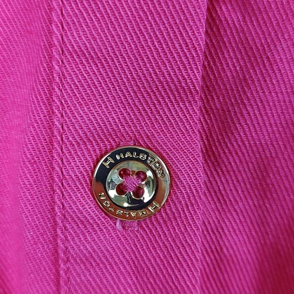 Halston Cinched Button Front Dress Bright Rose NWOT - Picture 8 of 11